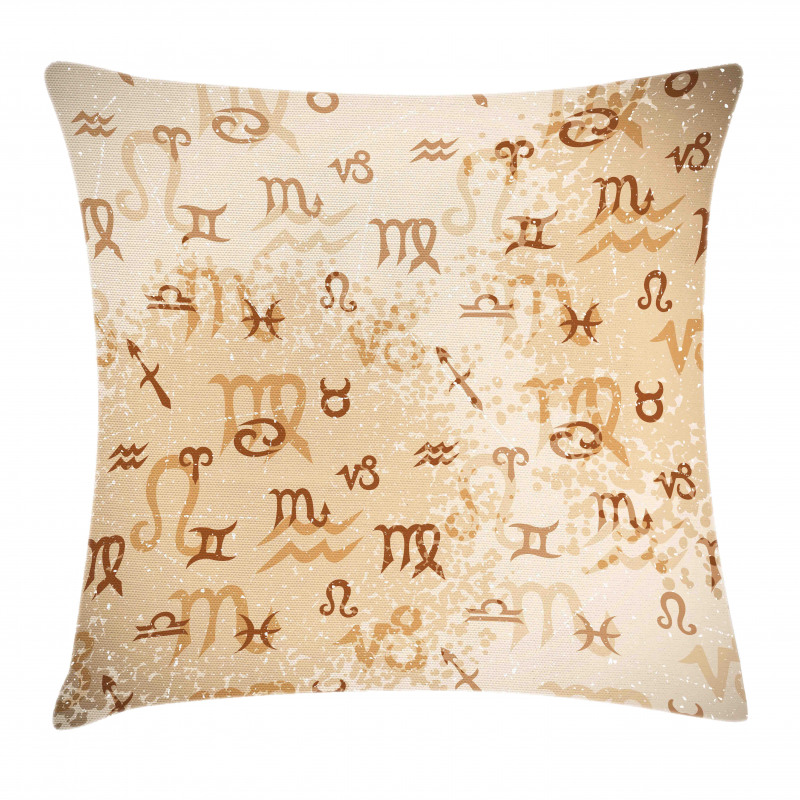 Zodiac Signs Grunge Pillow Cover