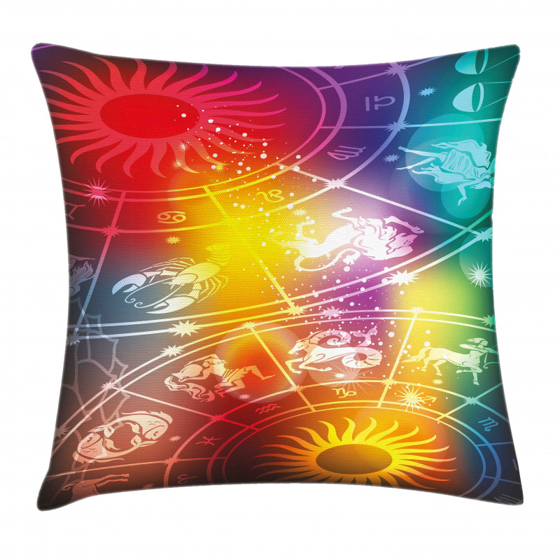 Rainbow Colored Chart Pillow Cover