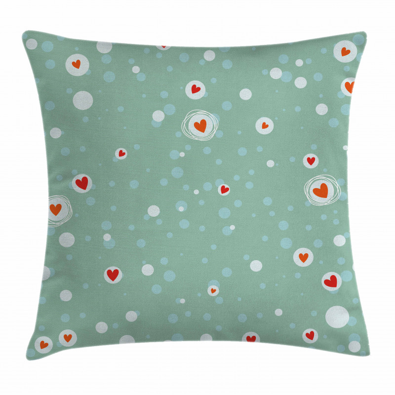 Sketch Circles and Hearts Pillow Cover
