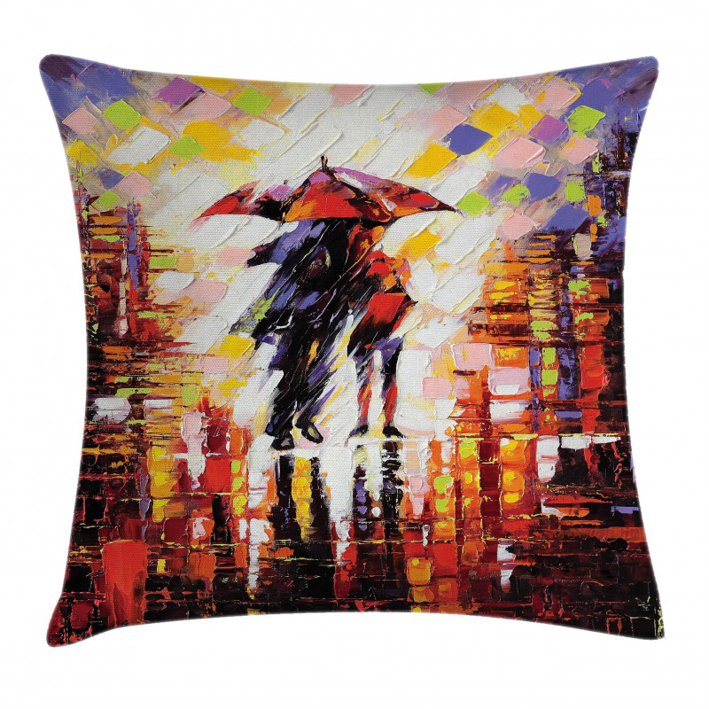 Romantic Painting Couple Pillow Cover