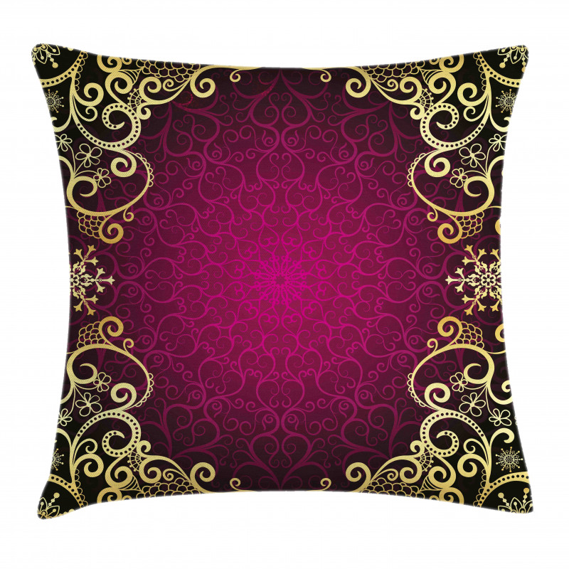Purple Frame Curls Pillow Cover