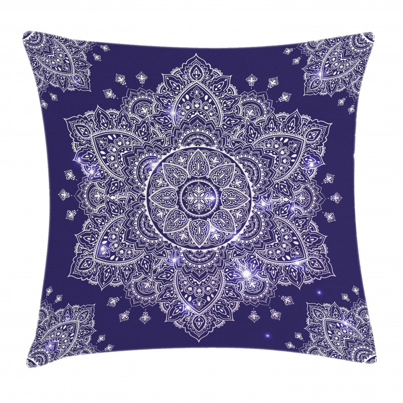 Floral Round Retro Ornament Pillow Cover