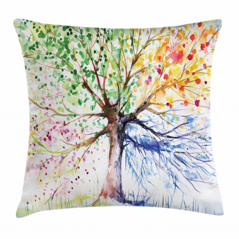 4 Seasons Colorful Pillow Cover