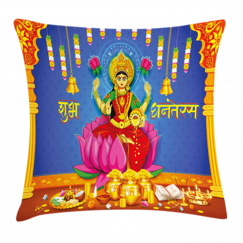 Ethnic Figures Lotus Ancient Pillow Cover