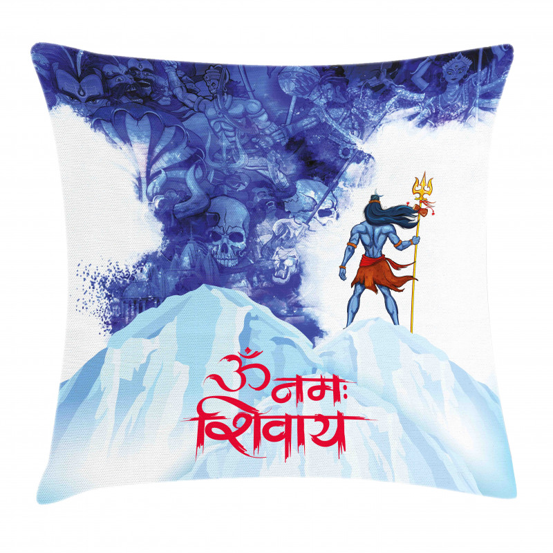 Powerful Man on Mountain Pillow Cover