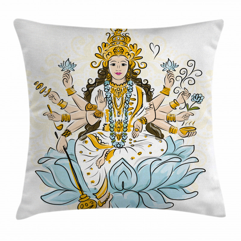 Sketch Figure Blessing Pillow Cover