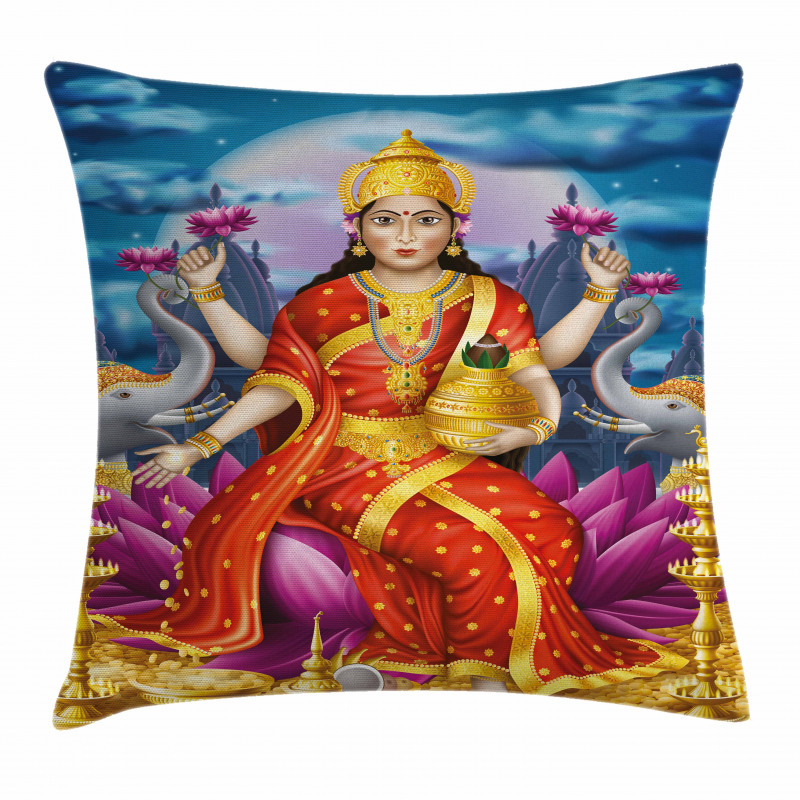 Figure of Wealth Festive Pillow Cover