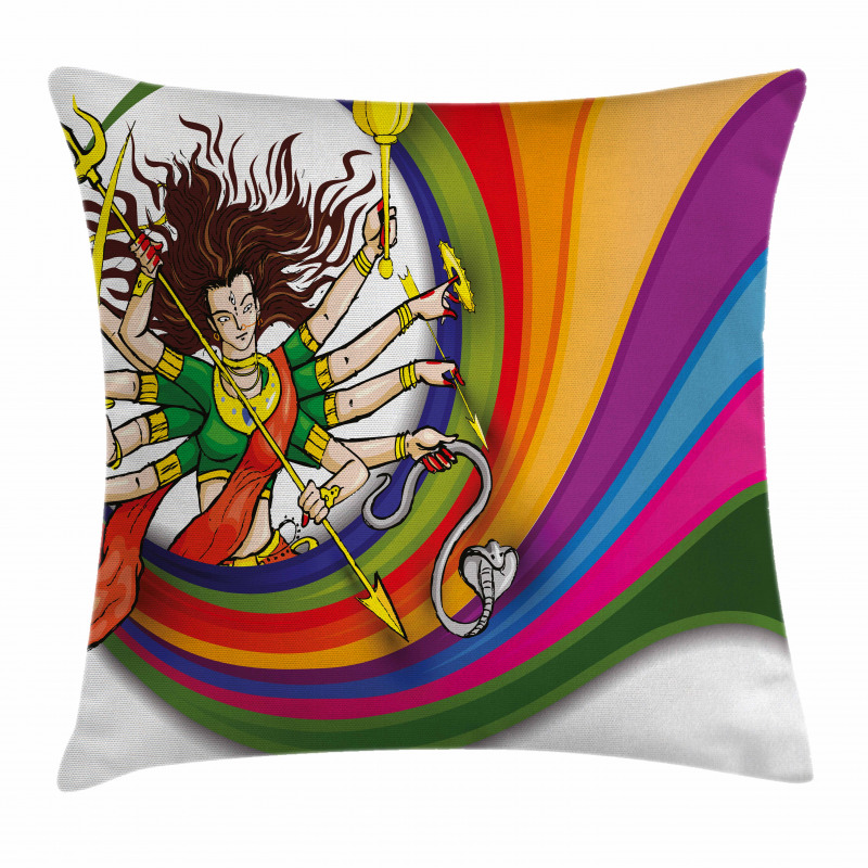 Rainbow Circle Snake Pillow Cover