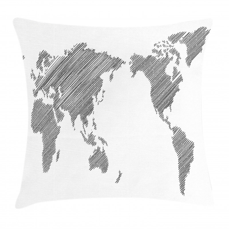 Sketchy Continents Pillow Cover