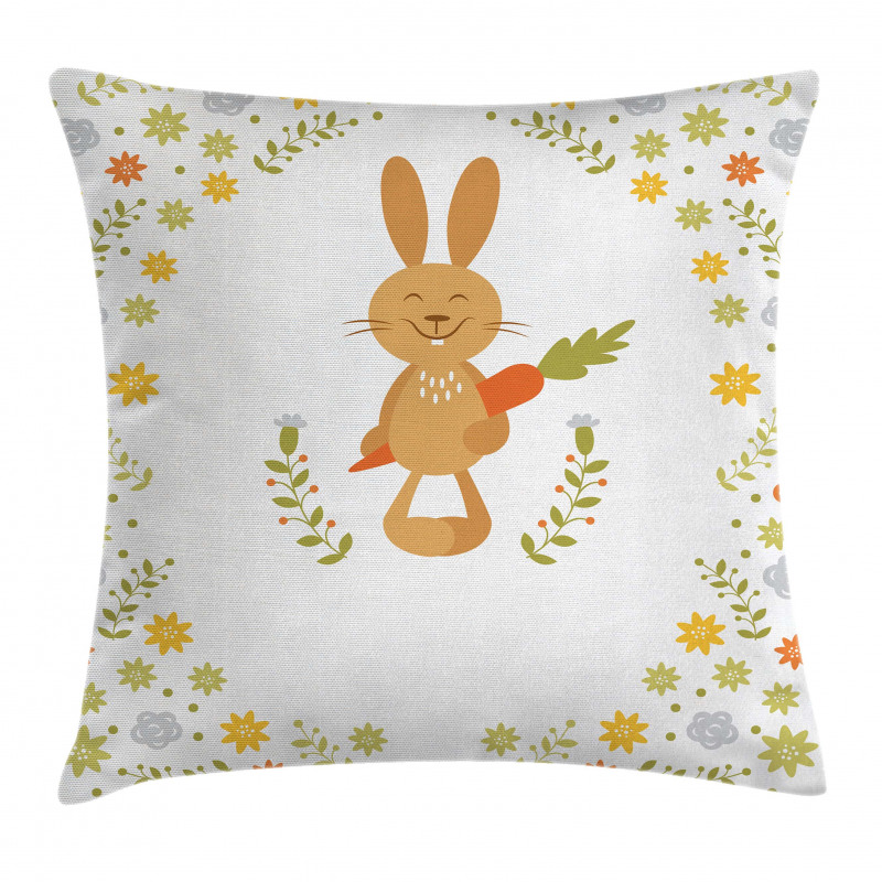 Smiling Rabbit Summer Pillow Cover
