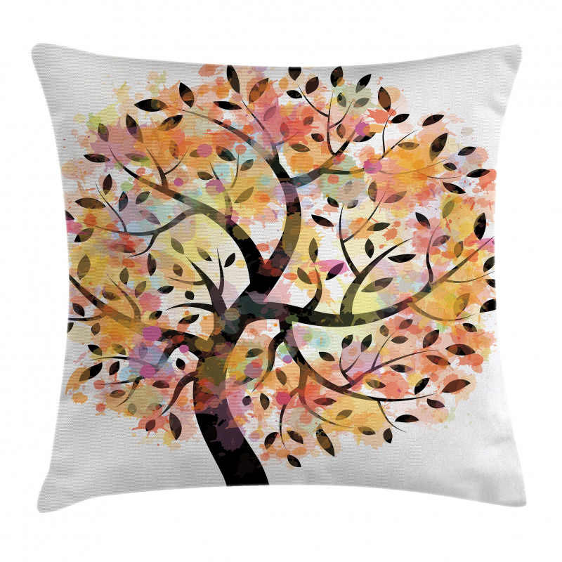Spring Season Tree Leaves Pillow Cover