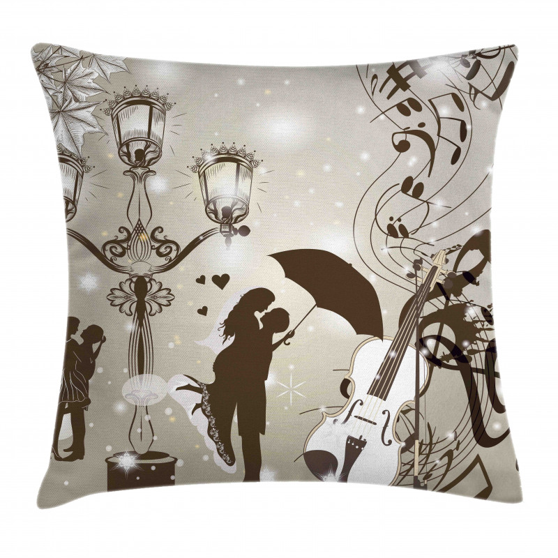 Kissing Couples Music Pillow Cover