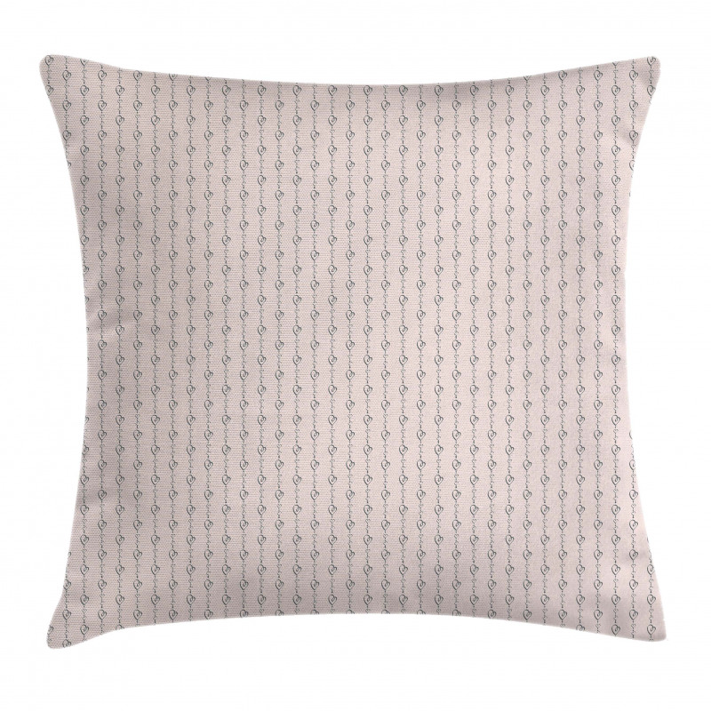 Stripe Sketch Heart Pillow Cover