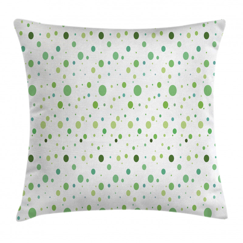 Green Toned Polka Dots Pillow Cover
