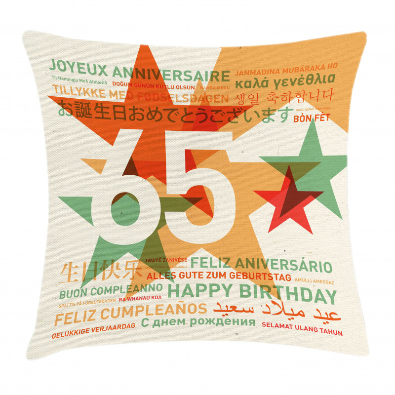 Birthday Languages Pillow Cover