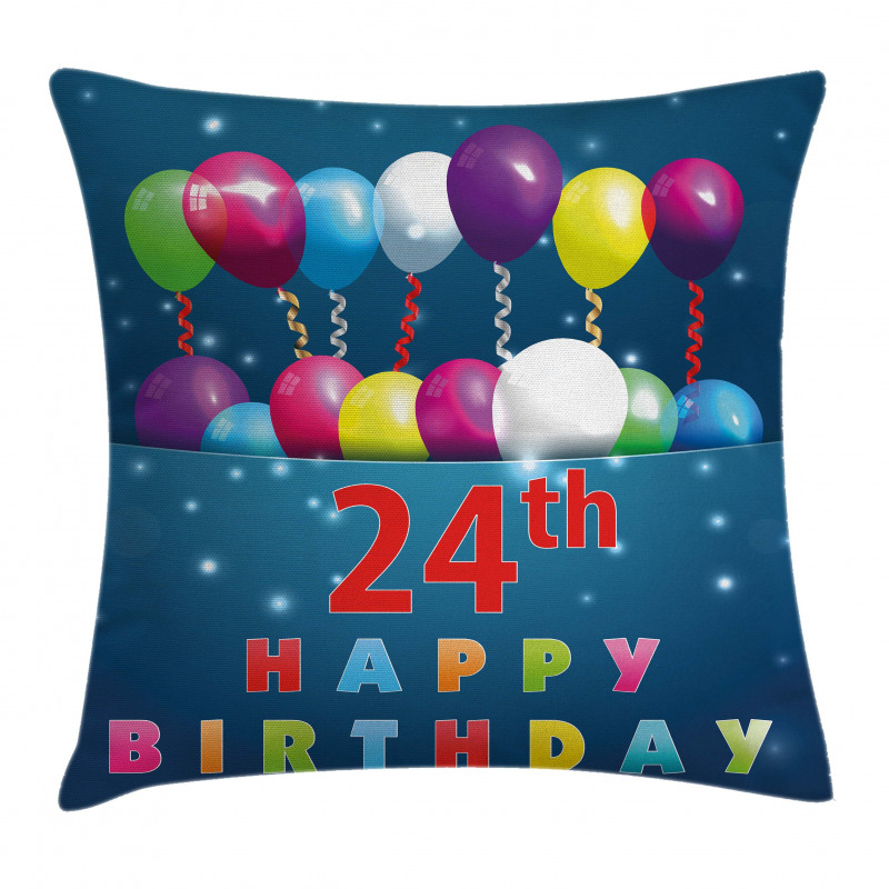 24th Birthday Party Pillow Cover