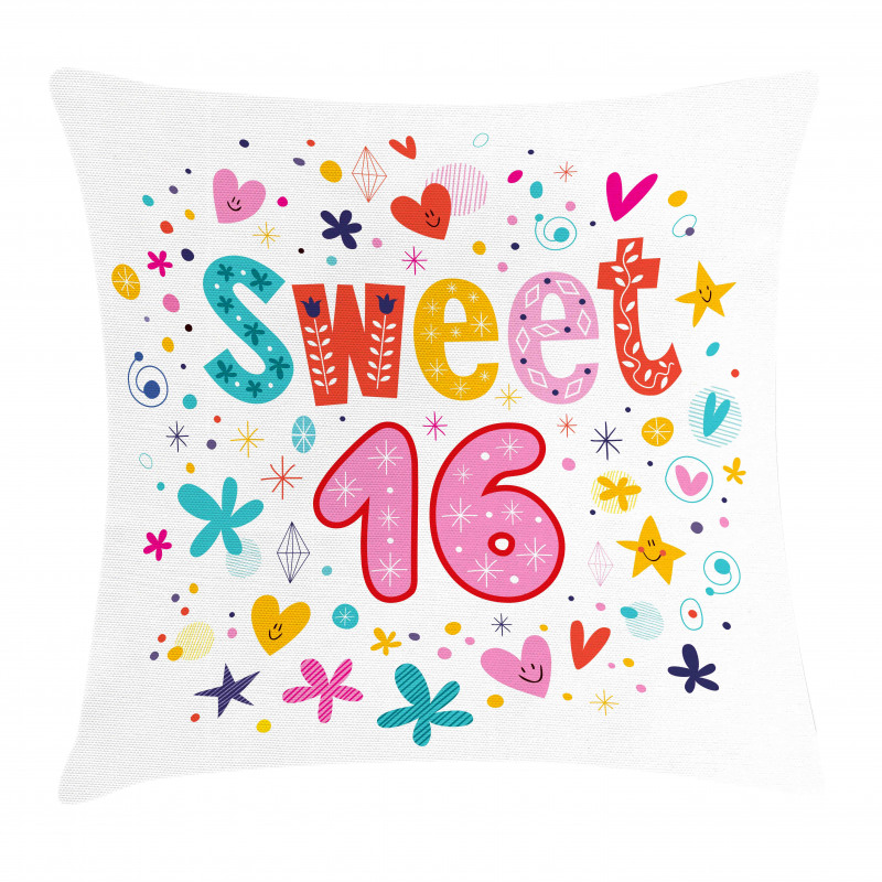 New Age Hearts Blooms Pillow Cover