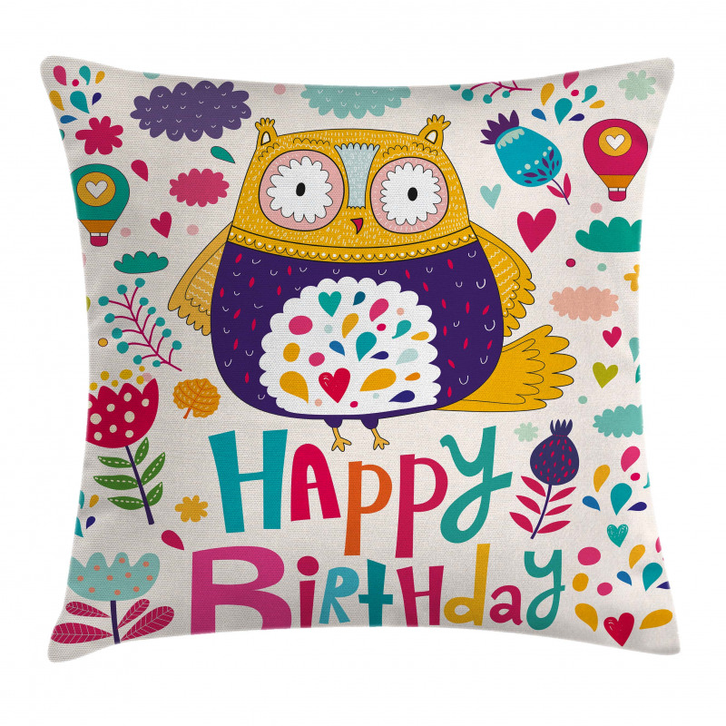 Funny Greeting Doodle Art Pillow Cover