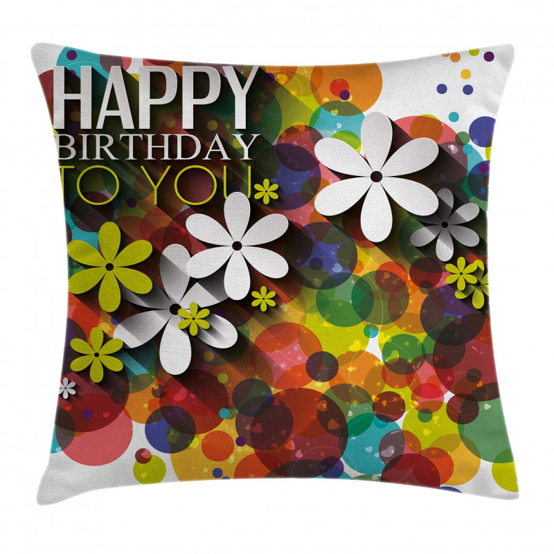 Daisies Dots Best Wish Pillow Cover