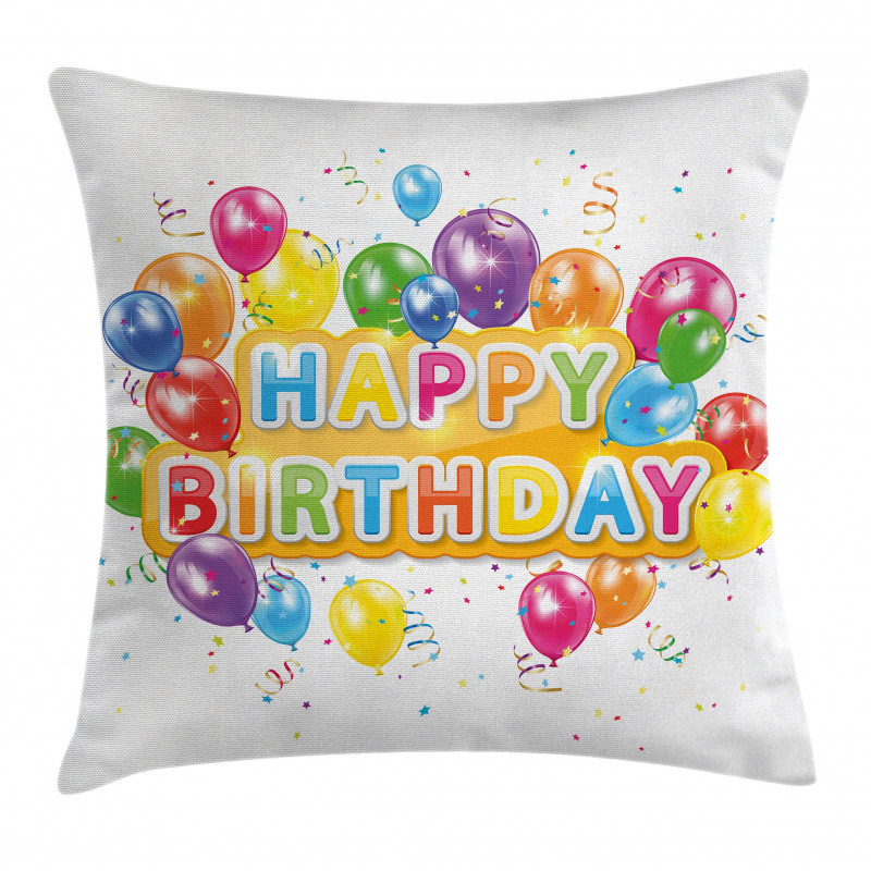Vivid Birthday Balloon Pillow Cover