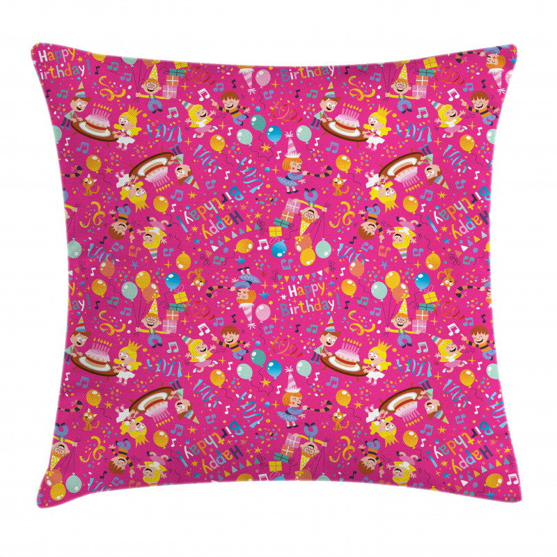 Children Party Cake Happy Pillow Cover