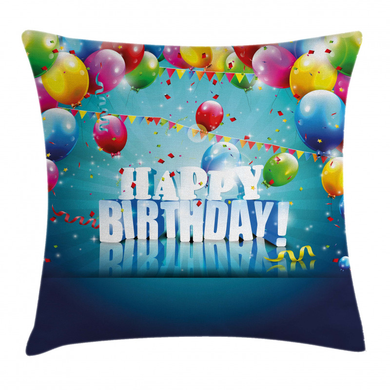 Surprise Party 3D Text Pillow Cover