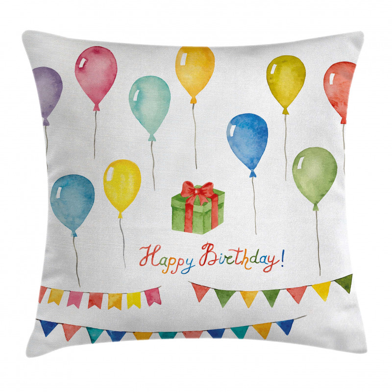 Watercolor Birthday Pillow Cover