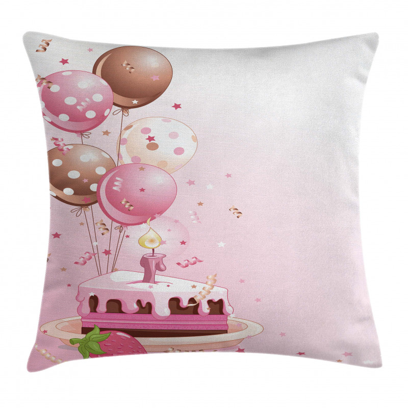 Strawberry Cake Balloons Pillow Cover
