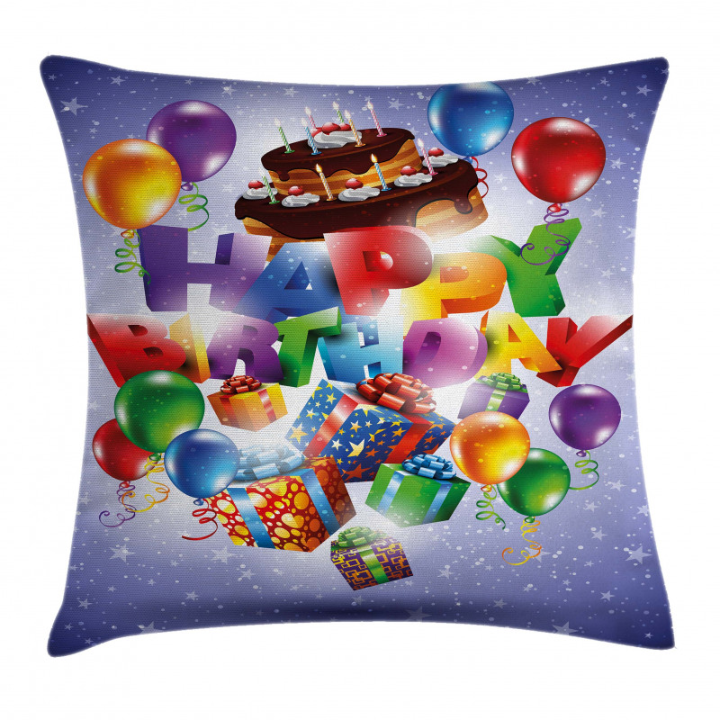 Birthday Presents Cake Pillow Cover