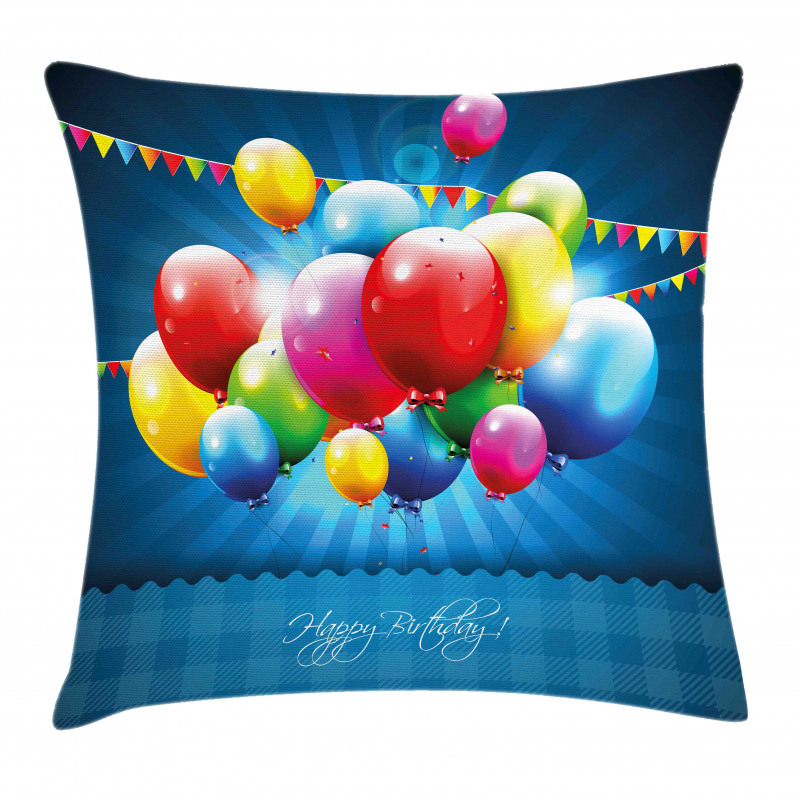 Vibrant Colored Balloons Pillow Cover