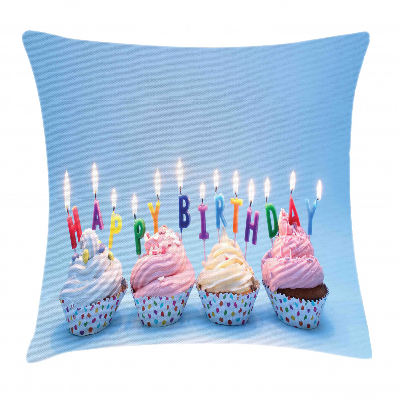 Cupcakes Letter Candles Pillow Cover