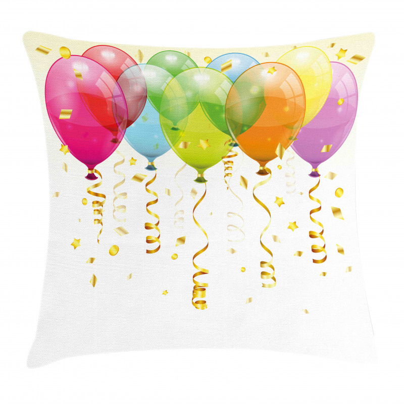 3D Balloons Rain Pillow Cover