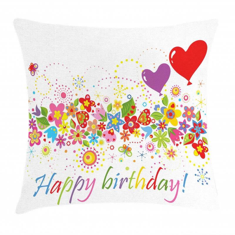 Colorful Meadow Flourish Pillow Cover