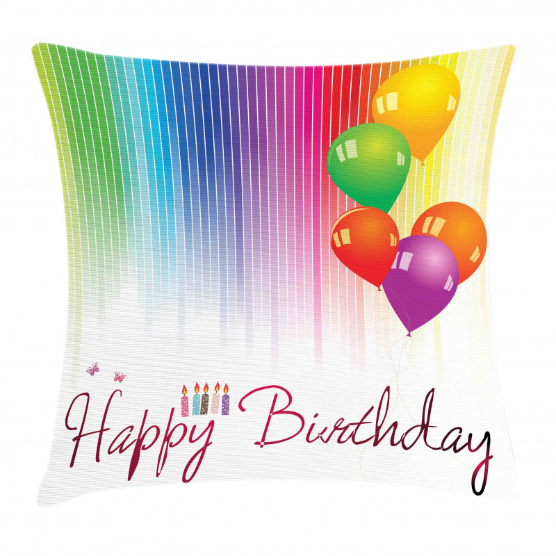 Balloon Greeting Candle Pillow Cover