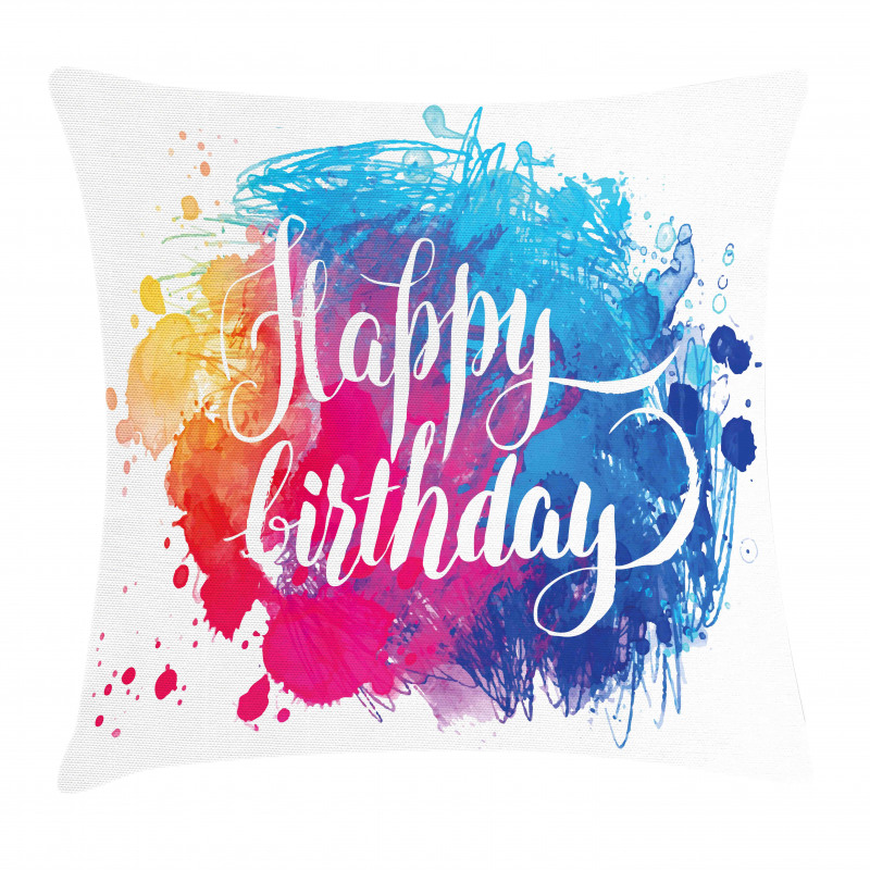 Birthday Message Colorful Pillow Cover