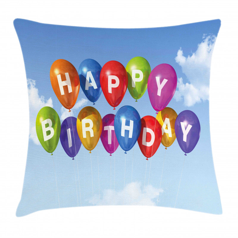 Balloons Letters Sky Pillow Cover