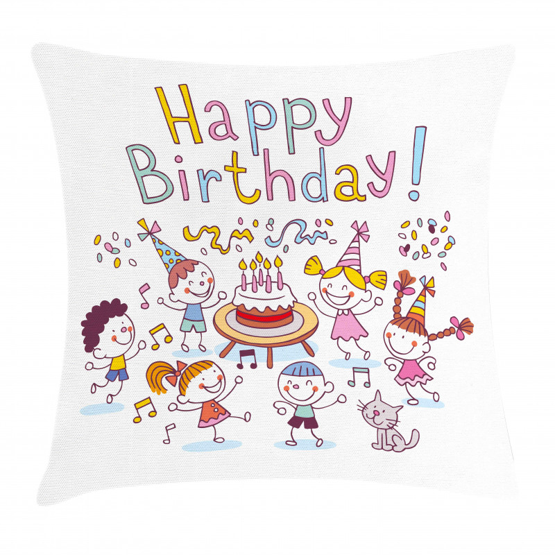 Kids Birthday Party Pillow Cover