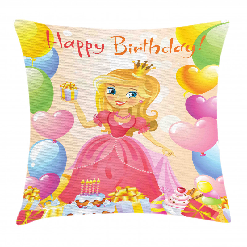 Girl Princess Themed Pillow Cover