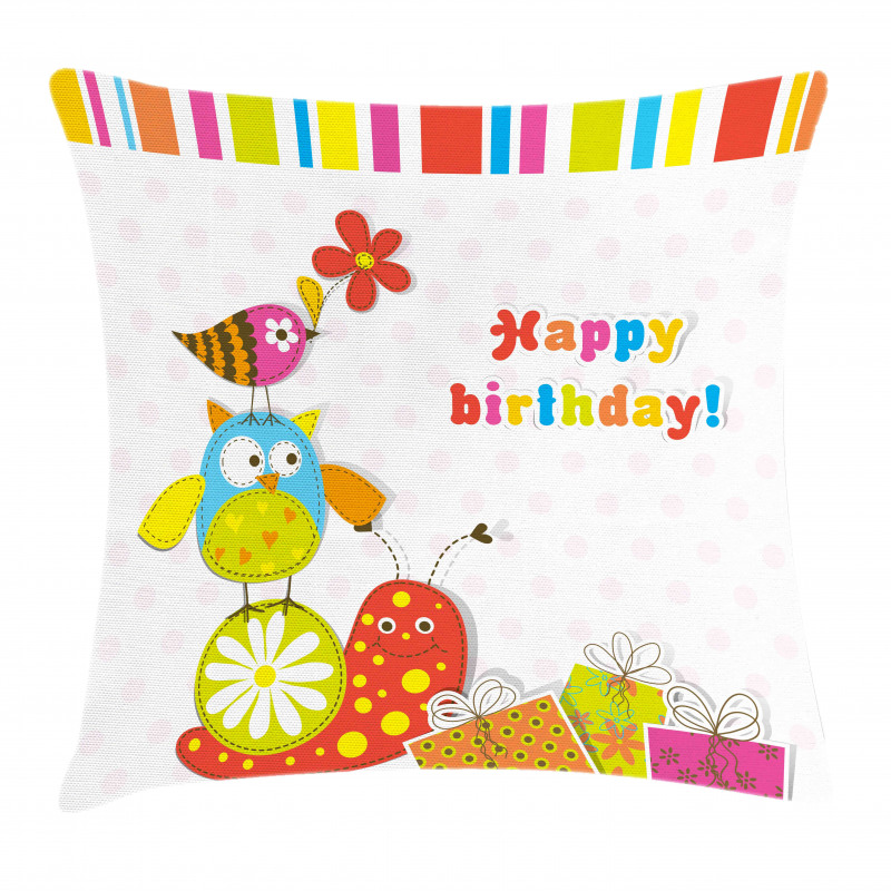 Birthday Owls Birds Pillow Cover