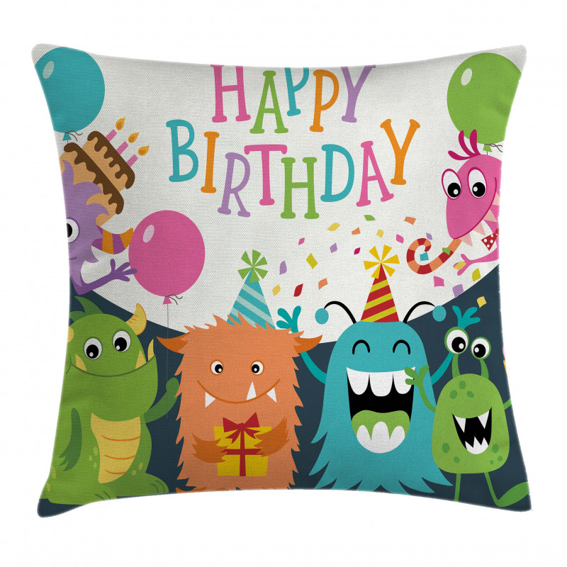 Monster Birthday Pillow Cover