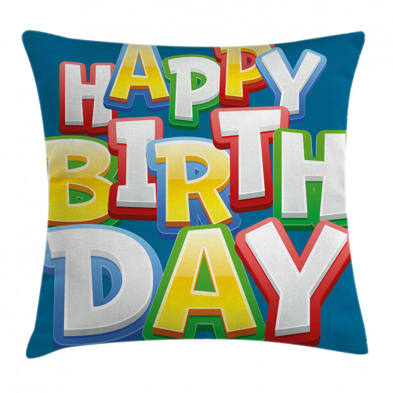 Birthday Lettering Pillow Cover
