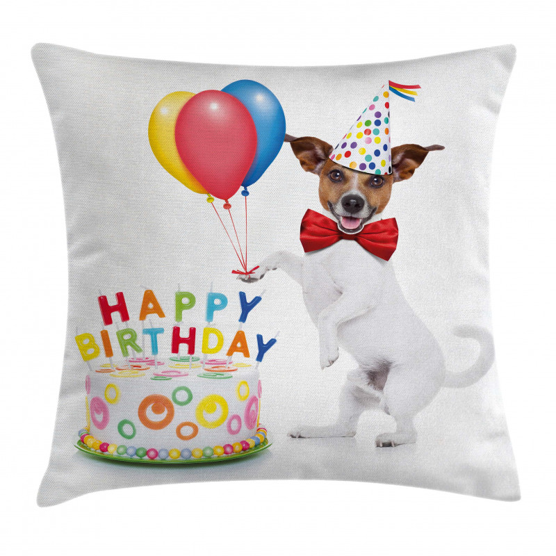 Dance Party Dog Cake Pillow Cover
