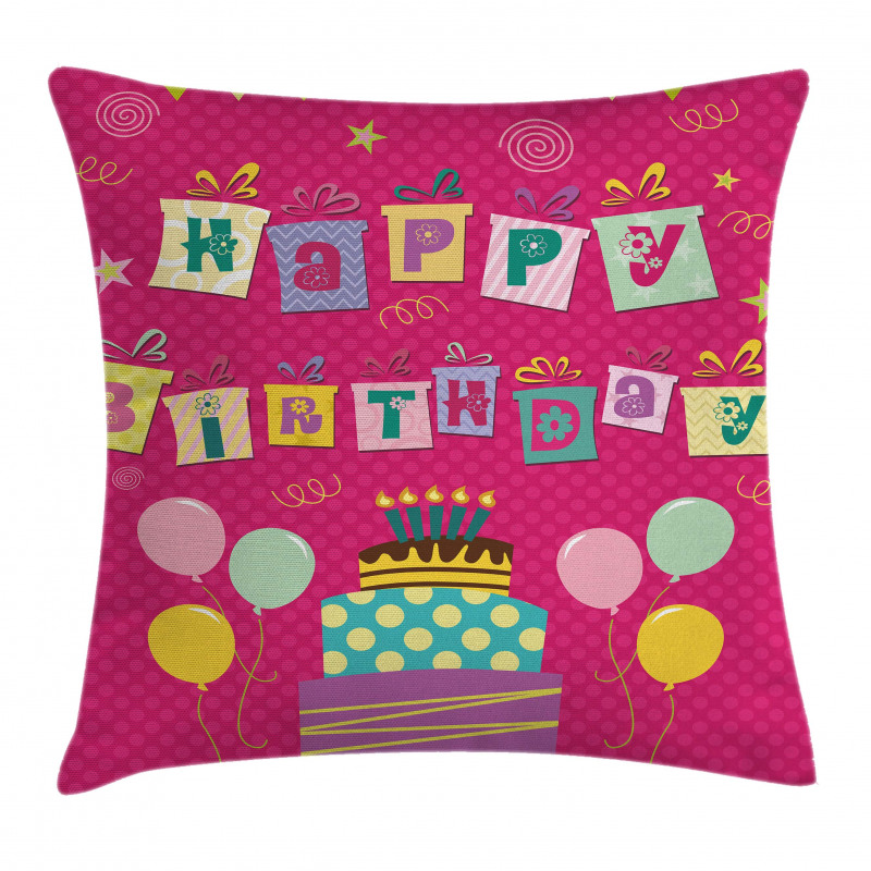 Present Boxes Pink Pillow Cover