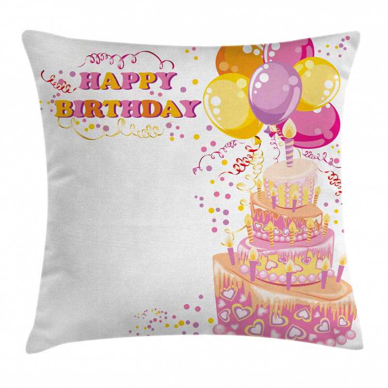 Girl Theme Cake Pillow Cover