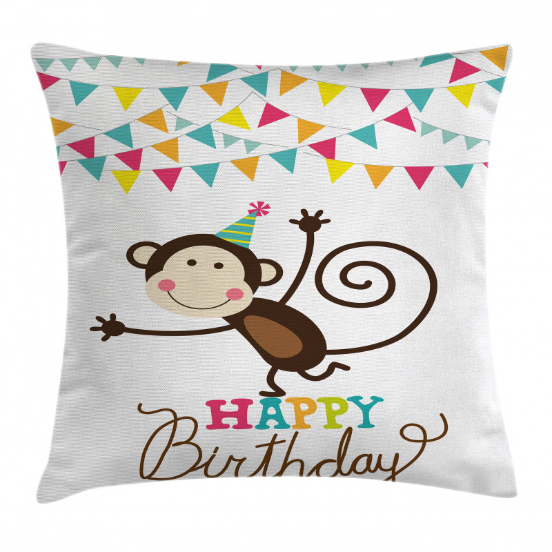 Monkey Cone Flag Pillow Cover
