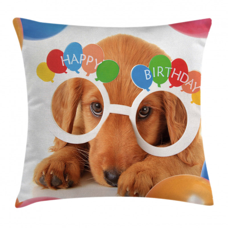 Puppy Dog Birthday Pillow Cover