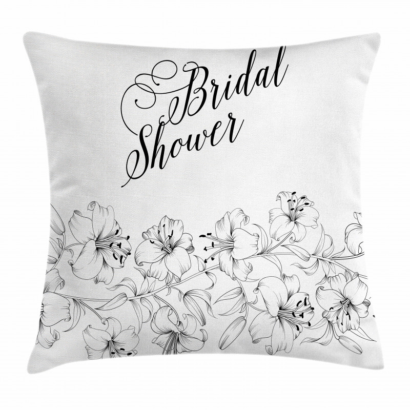 Bride Party Flowers Pillow Cover