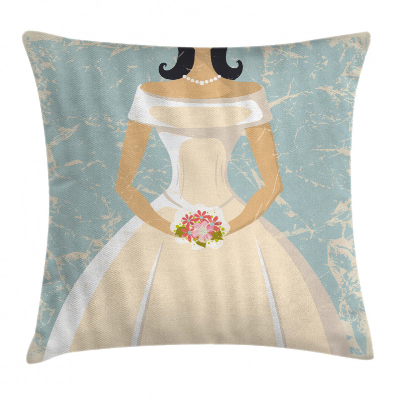 Sketch Bride Dress Pillow Cover