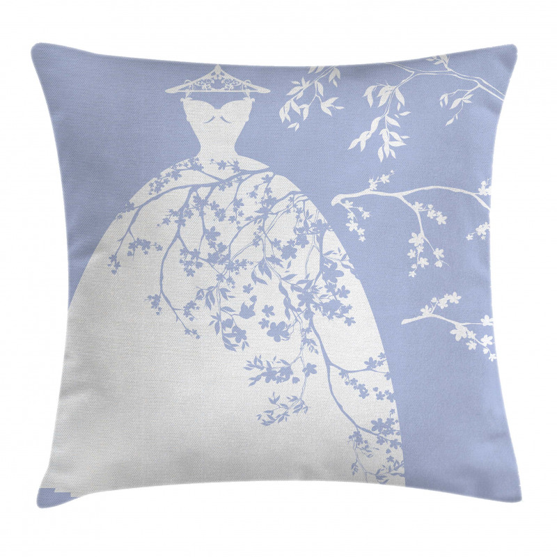 Floral Bride Dress Pillow Cover