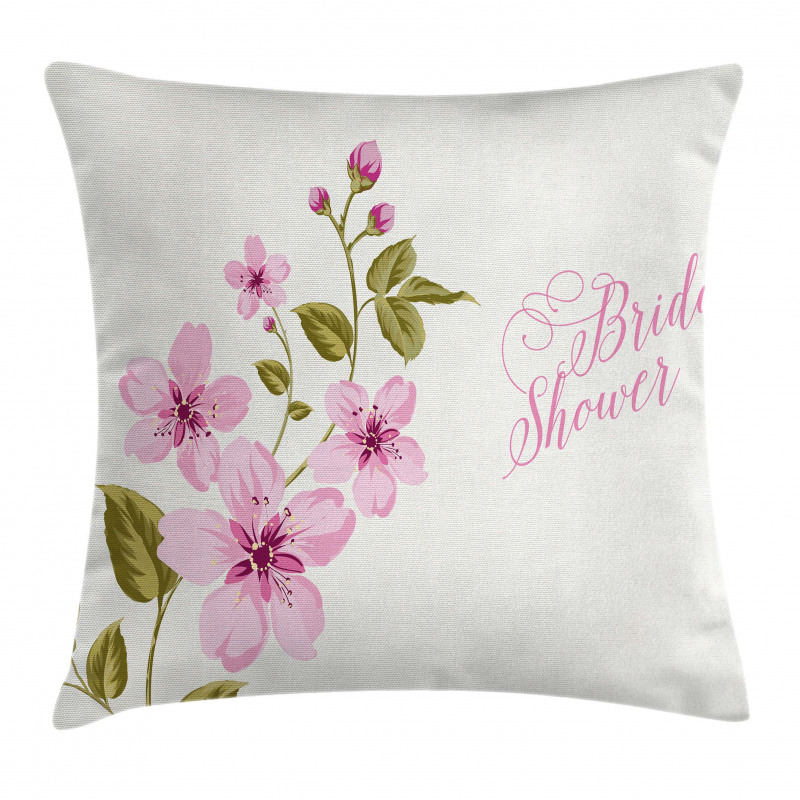 Spring Bridal Flowers Pillow Cover